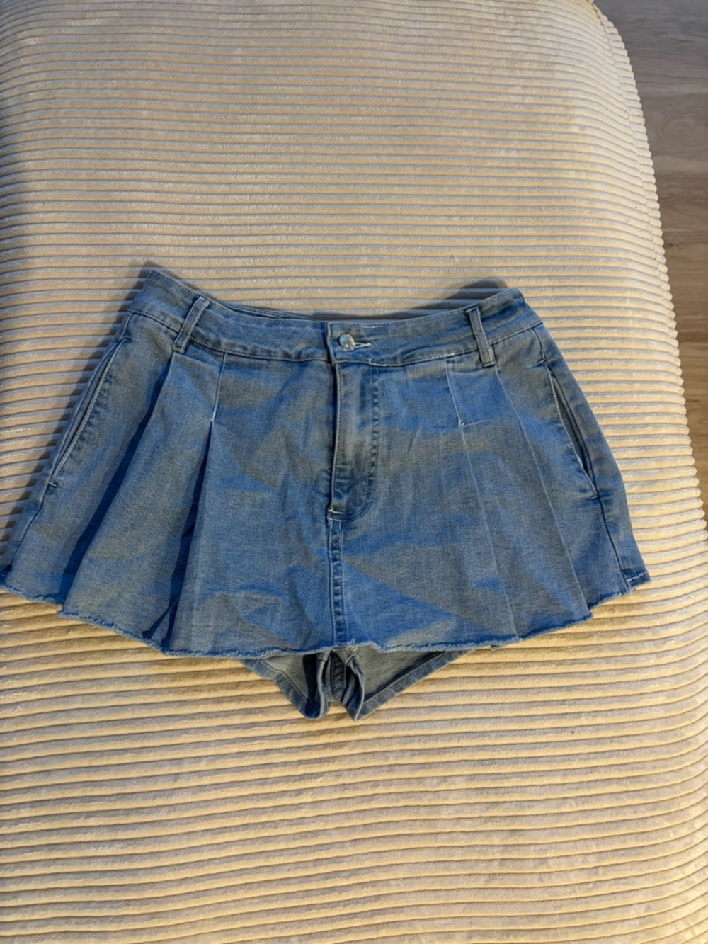 Denim Pleated Women’s Skort - Blue